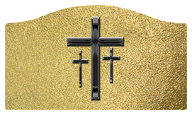 DASHELL-517-BK-SH-GD Black 3 Crosses Shimmer Gold Background